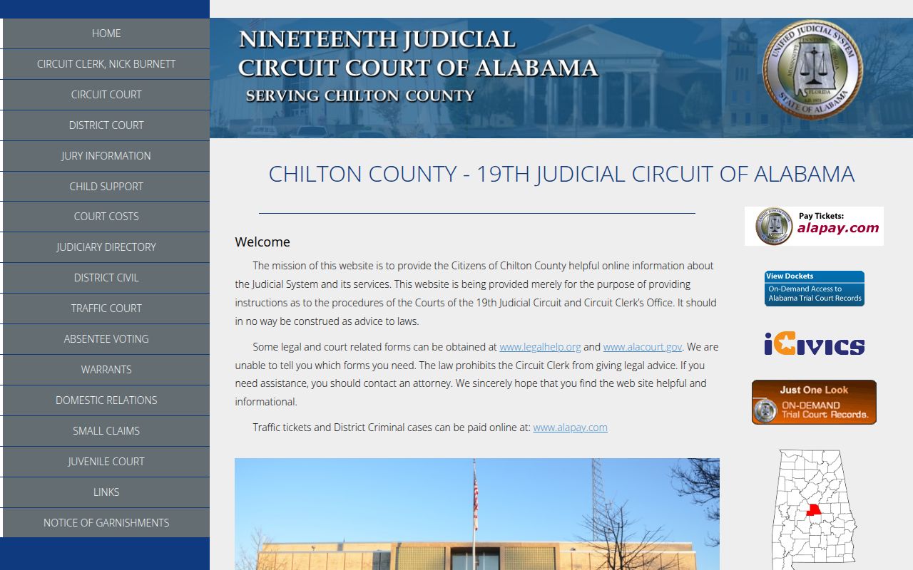 Chilton County Circuit Court search portal