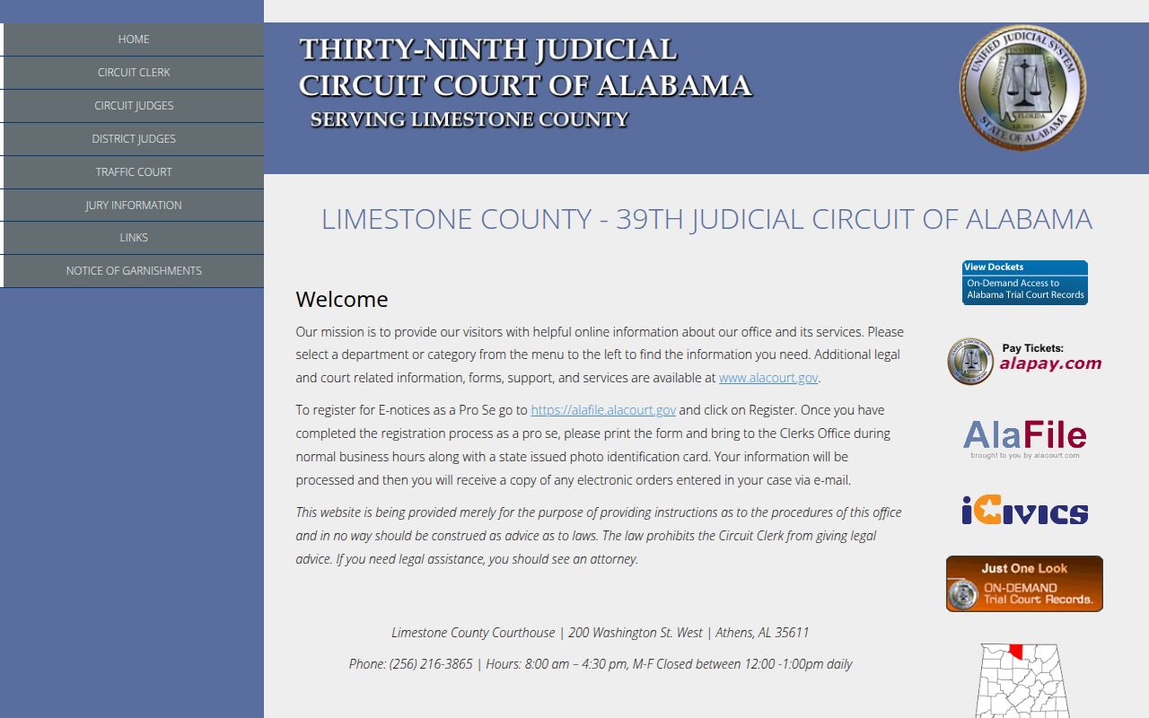 Limestone County Circuit Court Records Search