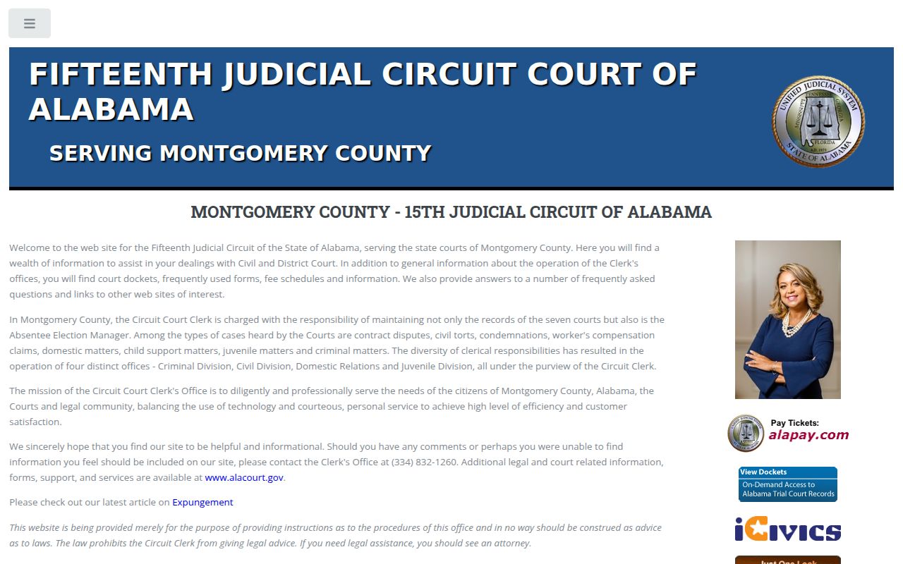 Montgomery County Circuit Court website for court record access