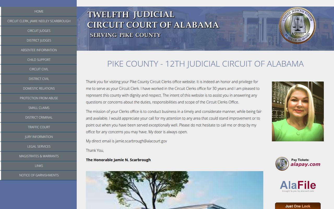 Pike County Circuit Court website screenshot