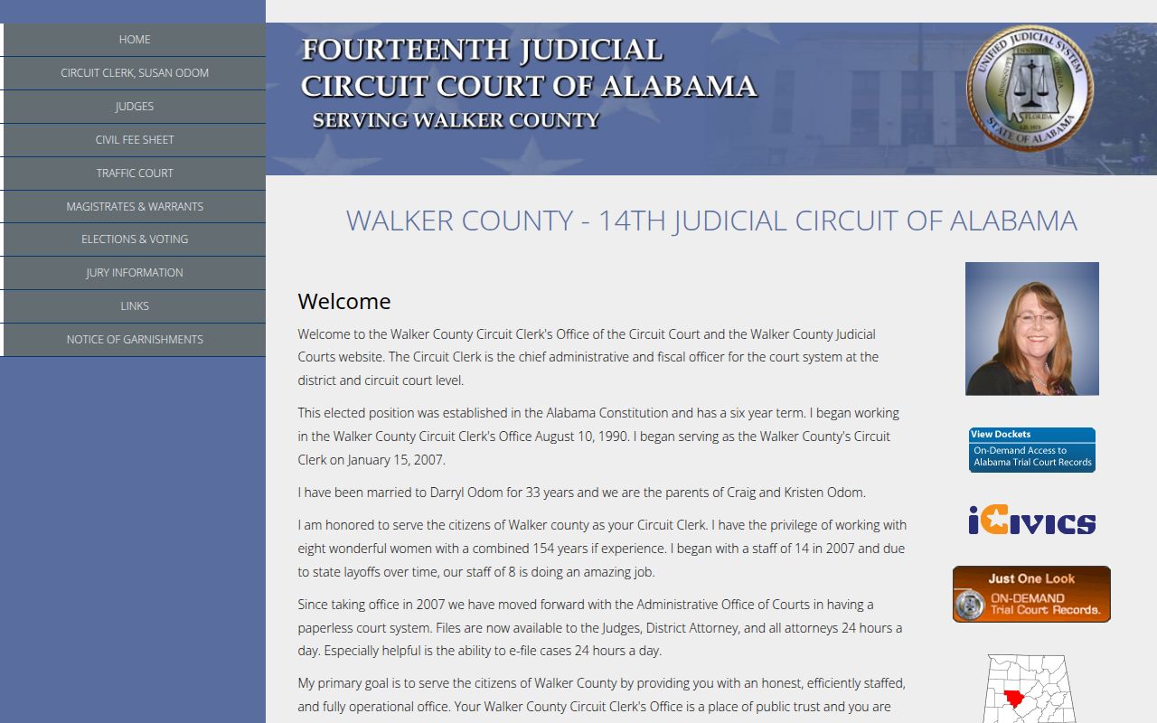 Walker County Circuit Court Alacourt page