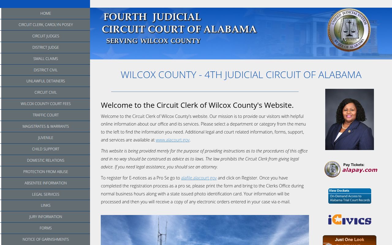 Wilcox County Circuit Court Alacourt page